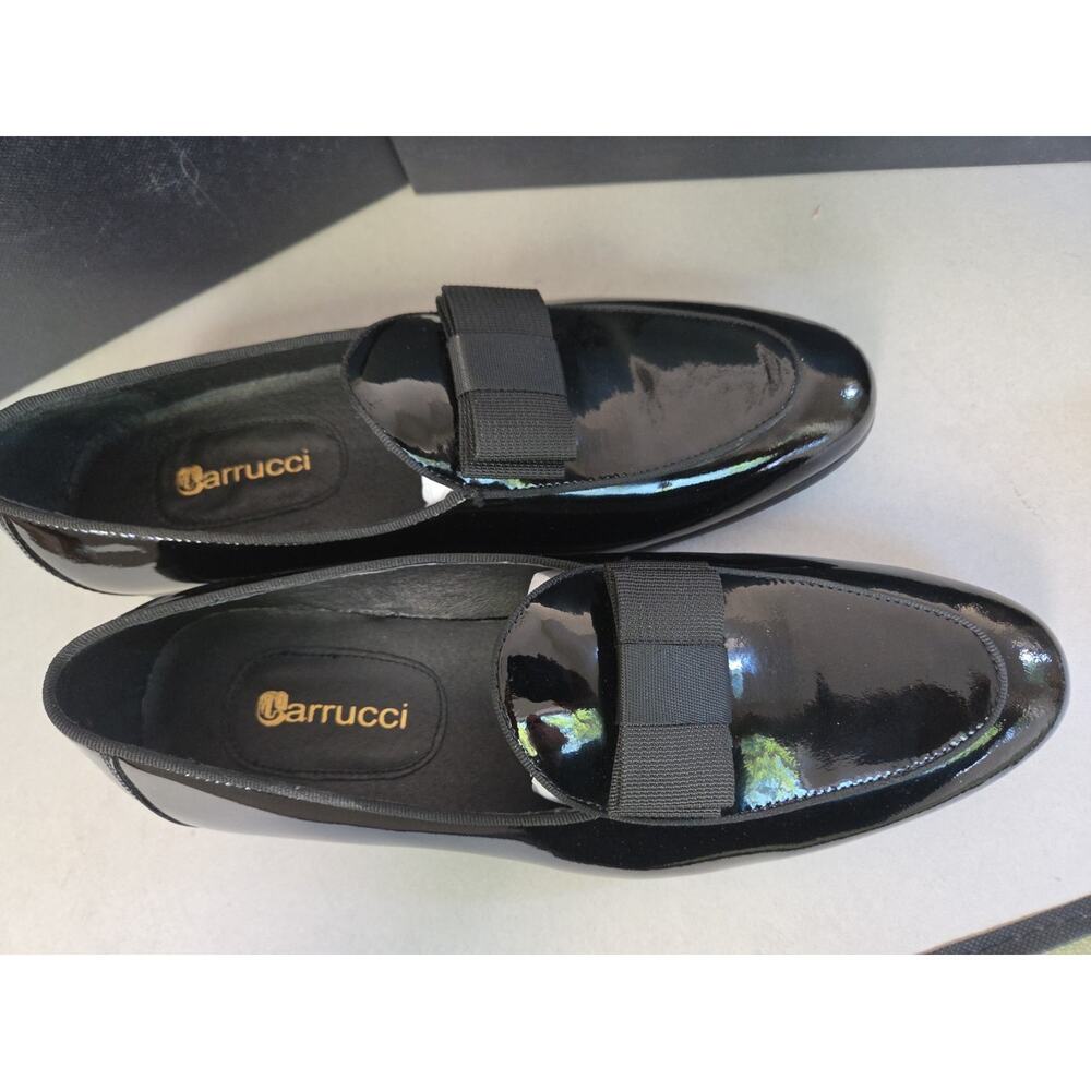 Carrucci Black Patent Leather Shoes With Bowtieus Loafers 10.5D - Picture 4 of 7